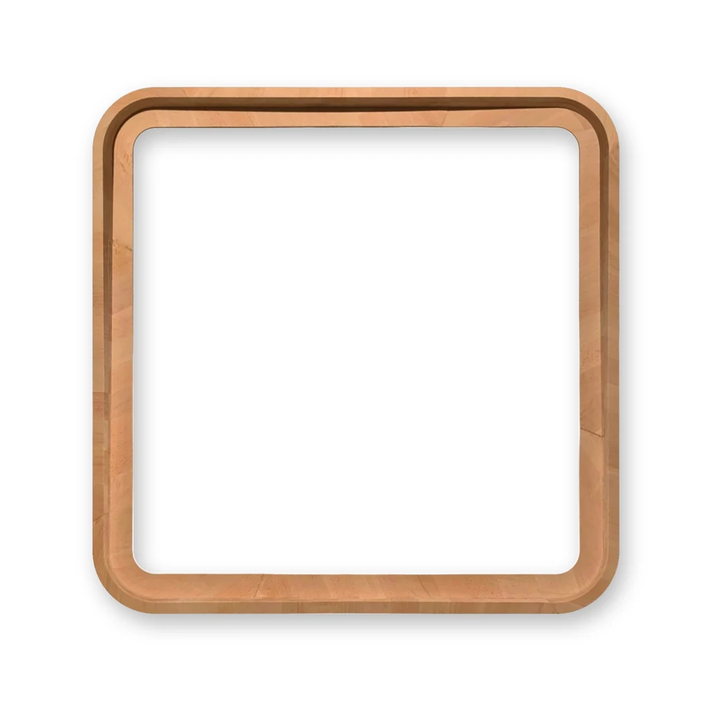 Bilderrahmen QuadraSoft quadratisch aus Buche – roh oder geölt, 38 mm Tiefe, Schattenfuge, 25×25 bis 205×205 cm – Made in Germany