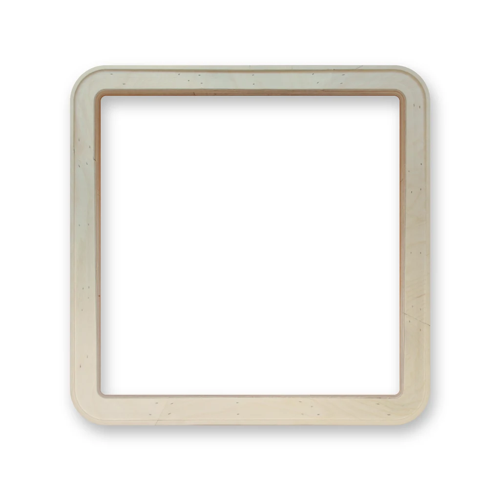 Holzrahmen viereckig mit abgerundeten Ecken "QuadraSoft" quadratisch – Birke Multiplex 24mm in Größen von 20x20cm bis 200x200cm – Made in Germany