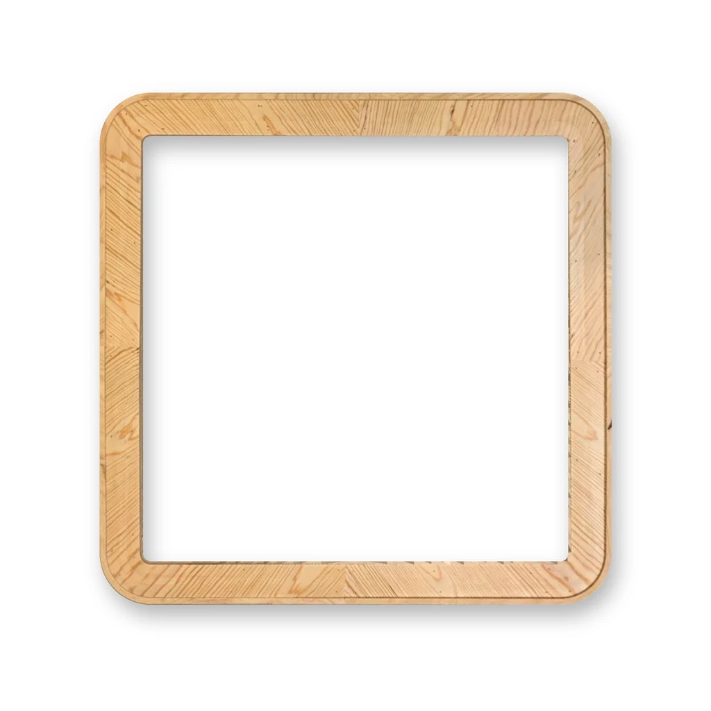 Holzrahmen viereckig mit abgerundeten Ecken "QuadraSoft" quadratisch – Kiefernholz 24mm in Größen von 20x20cm bis 200x200cm – Made in Germany