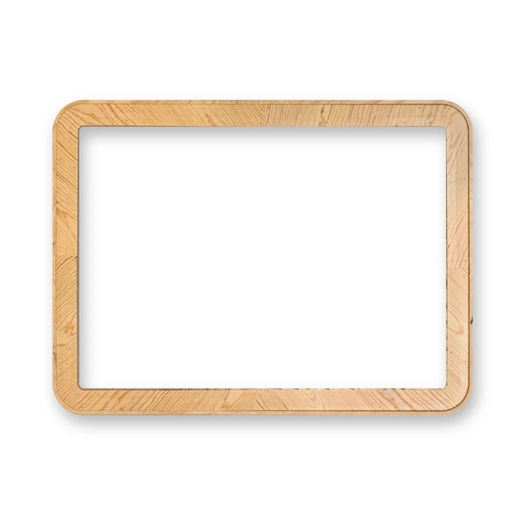 Holzrahmen viereckig mit abgerundeten Ecken "QuadraSoft" rechteckig – Kiefernholz 24mm in Größen von 20x30cm bis 190x200cm – Made in Germany