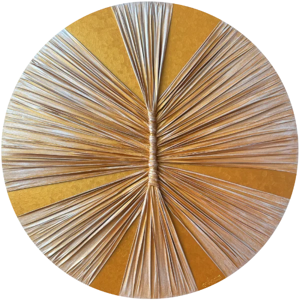 The Golden Butterfly, runde Leinwand 100 cm