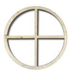 Holzrahmen rund Kiefer mit Mittelkreuz