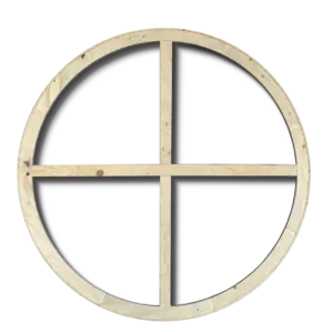 Holzrahmen rund Kiefer mit Mittelkreuz