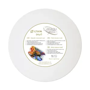 Leinwand rund Birke Multiplex Rahmen mit Leinen Gewebe 400g bespannt_170cm