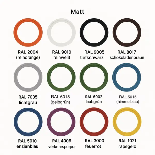 Farbpalette Bilderrahmen rund_matt_