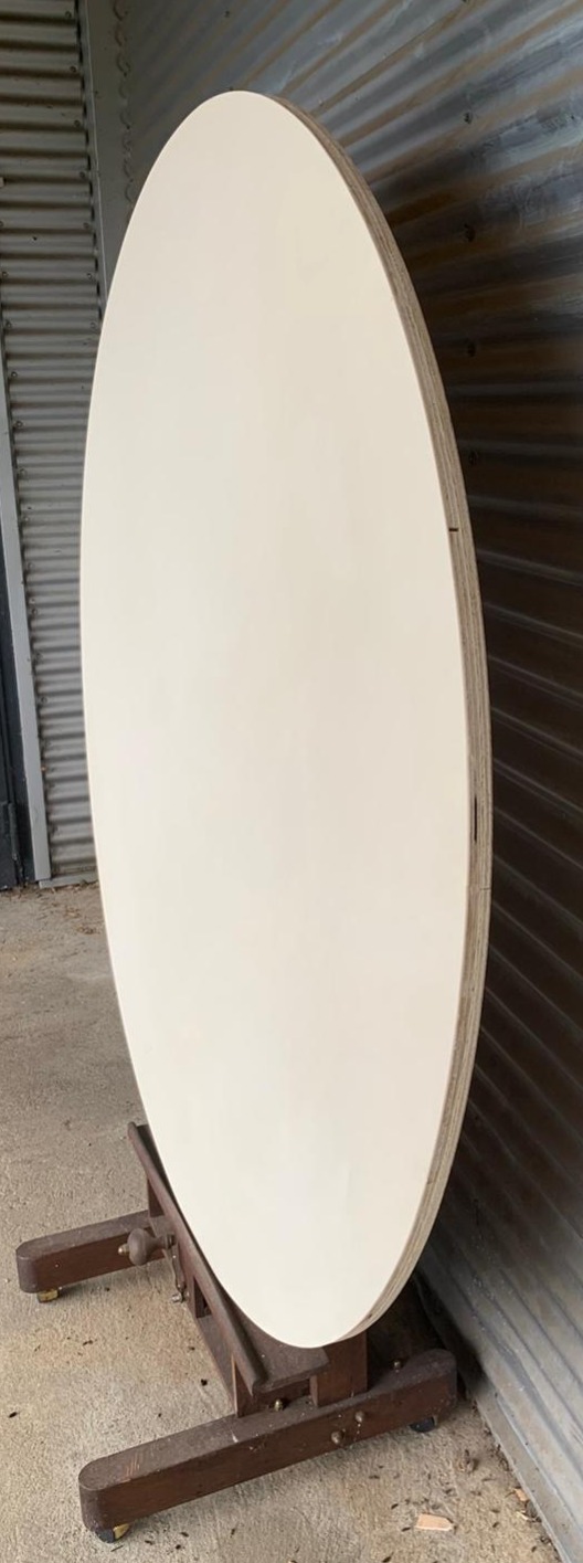 Runde Malplatte aus Pappel Holz – stabiler Malgrund mit Kiefernholz Rahmen – Ø 130cm bis 200cm, ab Ø 130 cm mit Mittelkreuz 7 Holzmalgrund rund cm Pappelholz auf Kiefernholz-Rahmen 28 mm_seite 180cm